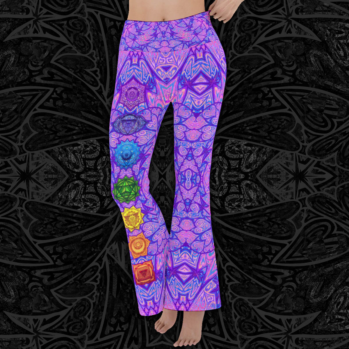 Chakra Belt Flare Yoga Pants – Art and Apparel by Loren Shaw