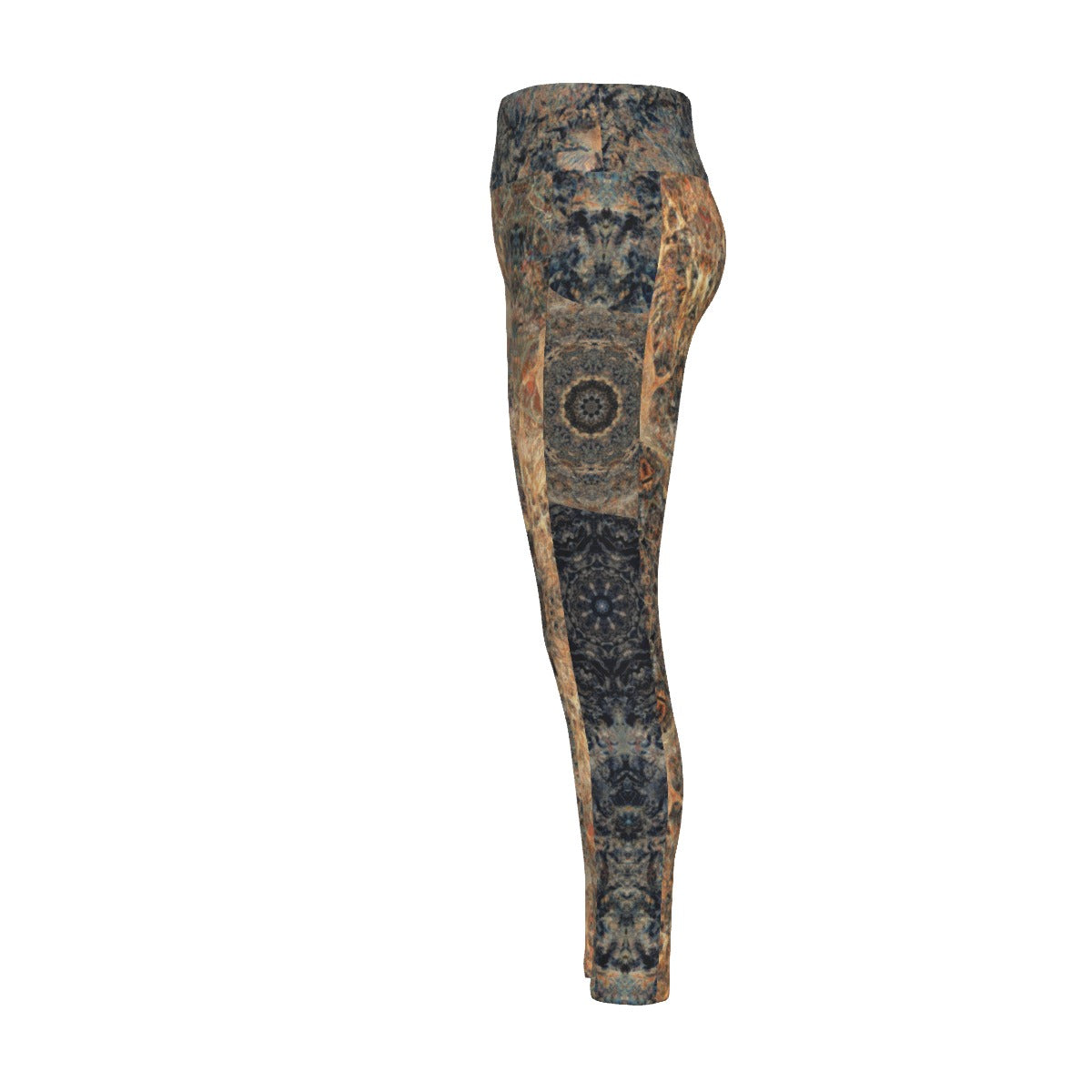 Desert Cactus Bloom High Waist Leggings With Side Pockets