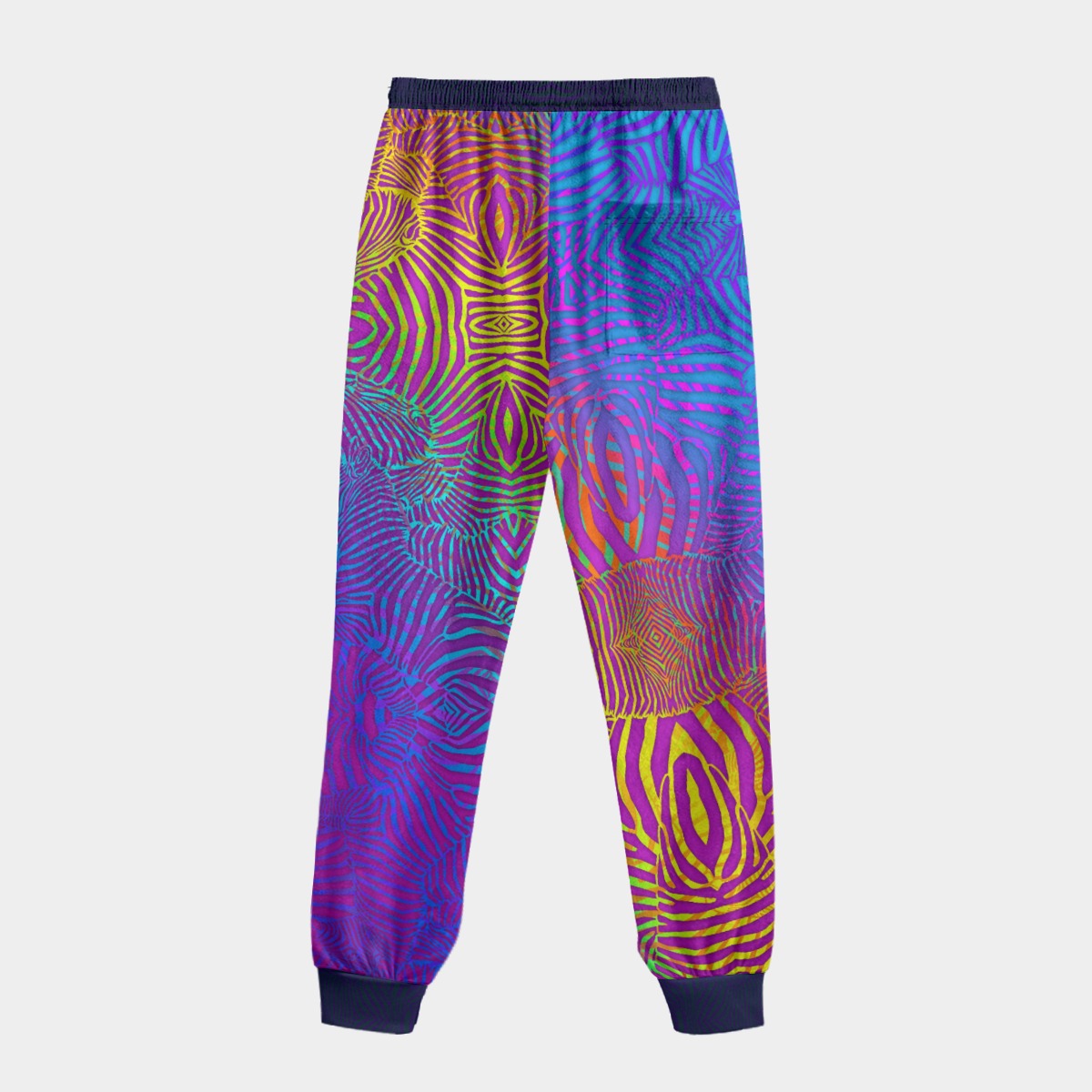 Rainbow Zebra Crushed Velvet Jogger Pants