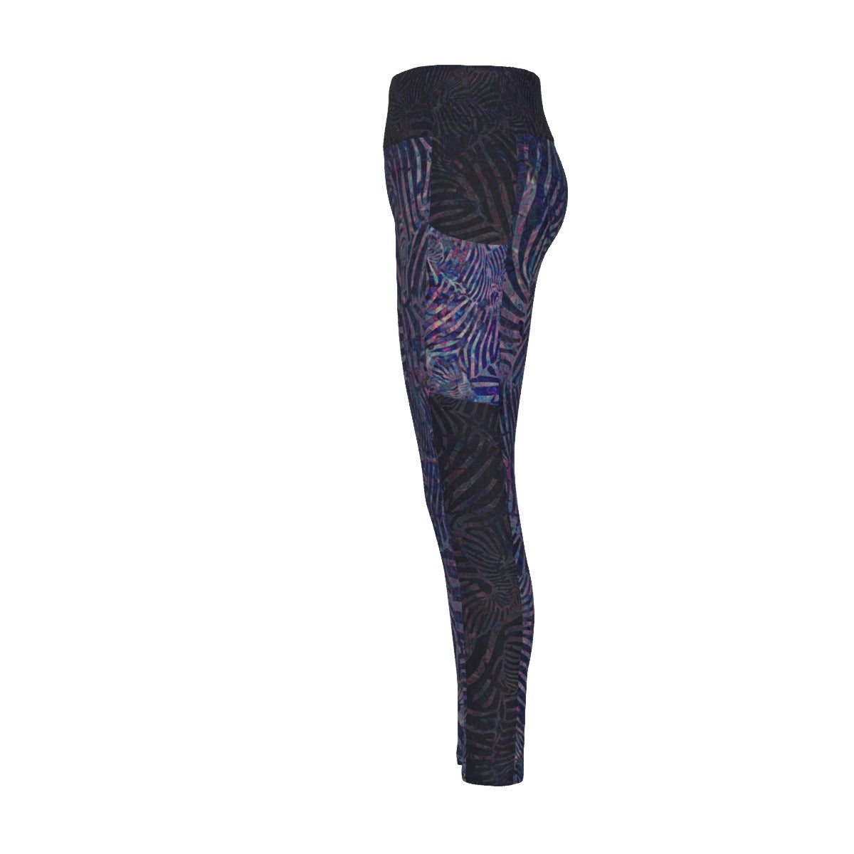 Acai Zebra High Waist Leggings With Side Pockets