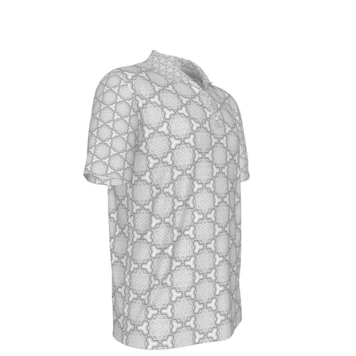 Metatron's Cube Gray Stretch Polo Golf Shirt