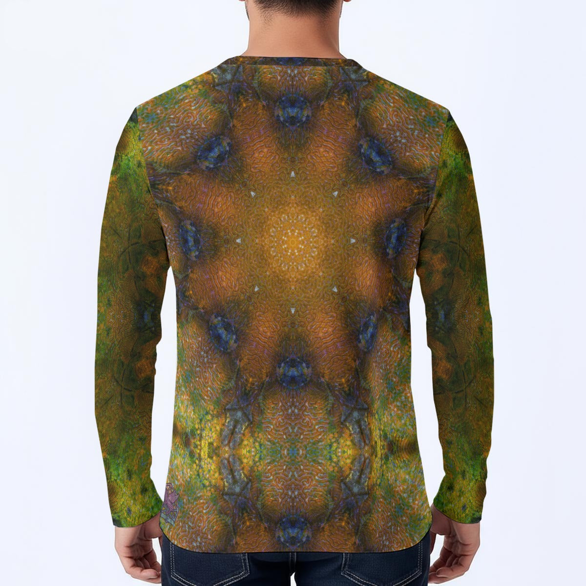 Coral Dreams Long-Sleeve Henley Shirt