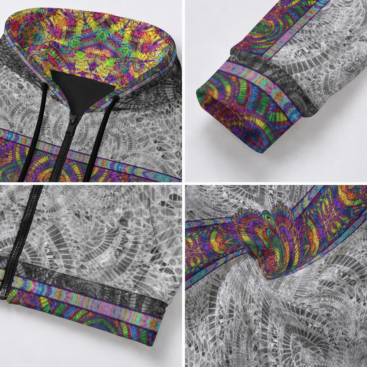 Scarab Transformations Crushed Velvet Zip Hoodie