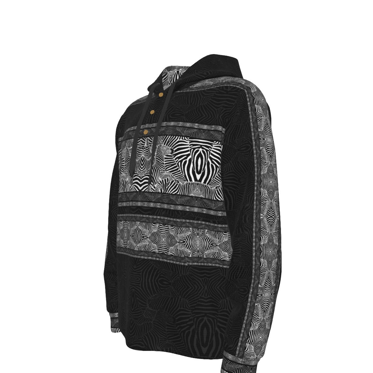 Zebra Reflections Plush Hoodie Tracksuit Top