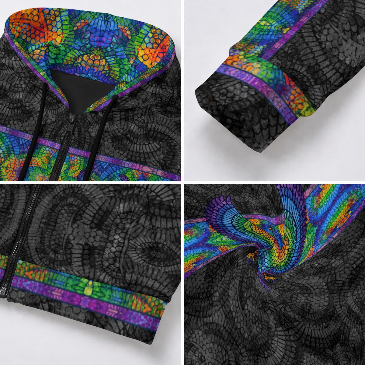 Falcon of Horus Crushed Velvet Zip Hoodie
