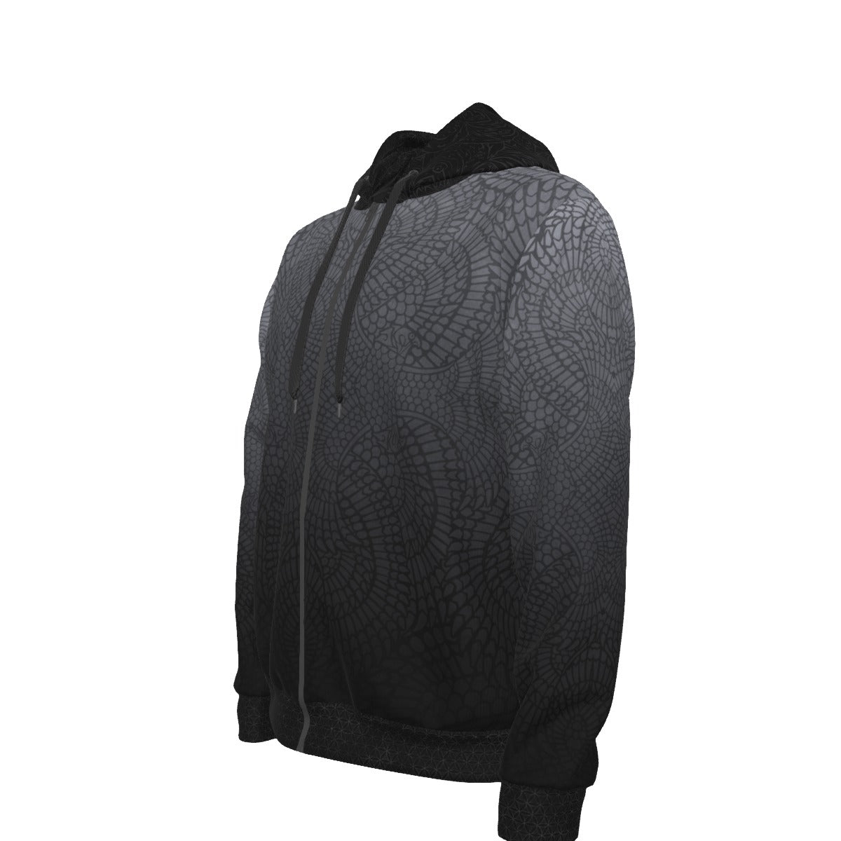 Falcon of Horus Gray Premium Zip Hoodie