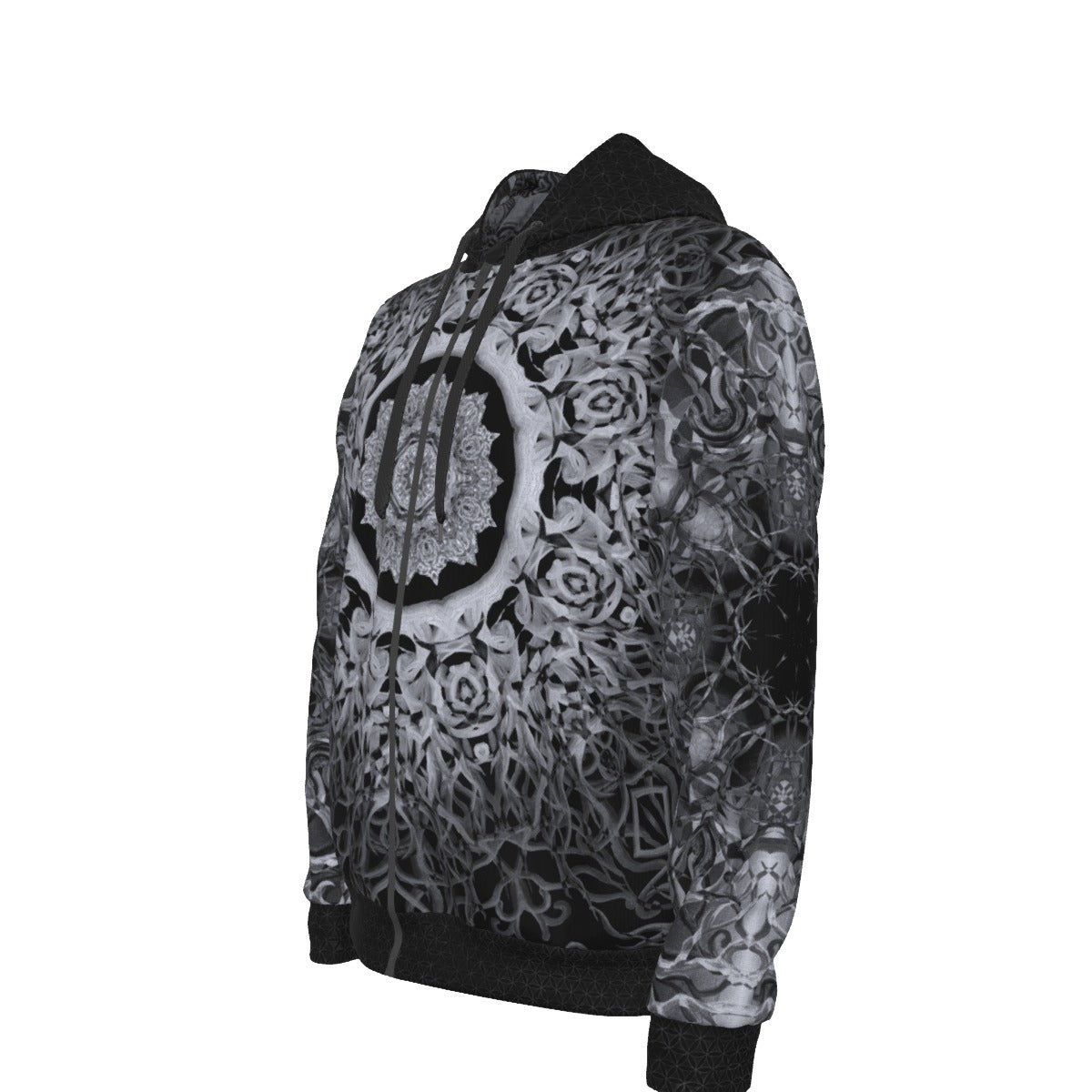Black Hole Sun Mandala Premium Zip Hoodie