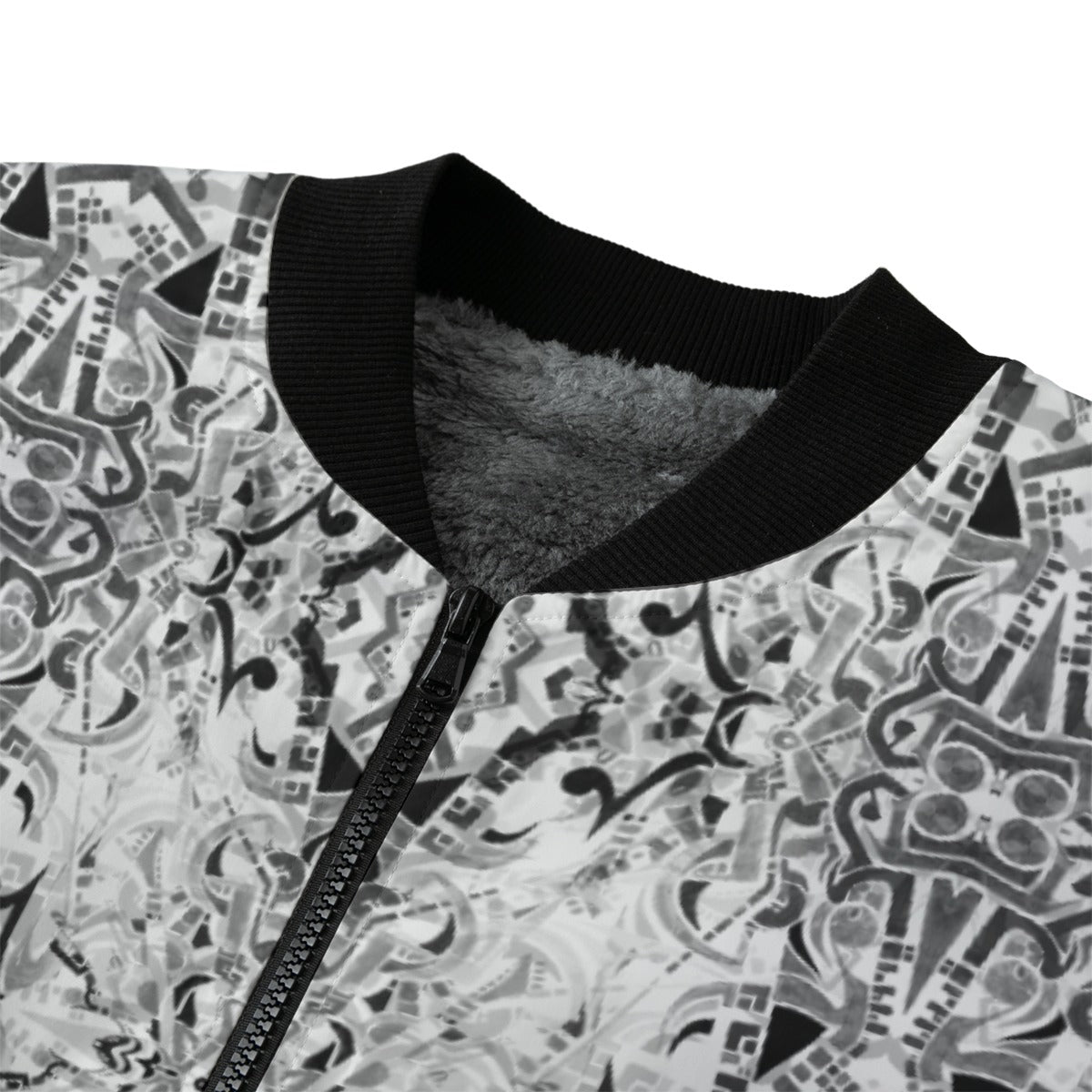 Musical Mandalas Bomber Jacket w/ Sherpa Lining