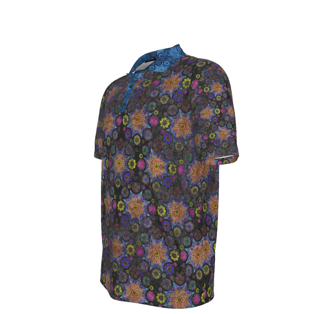 Star Mandala Effects Stretch Polo Golf Shirt