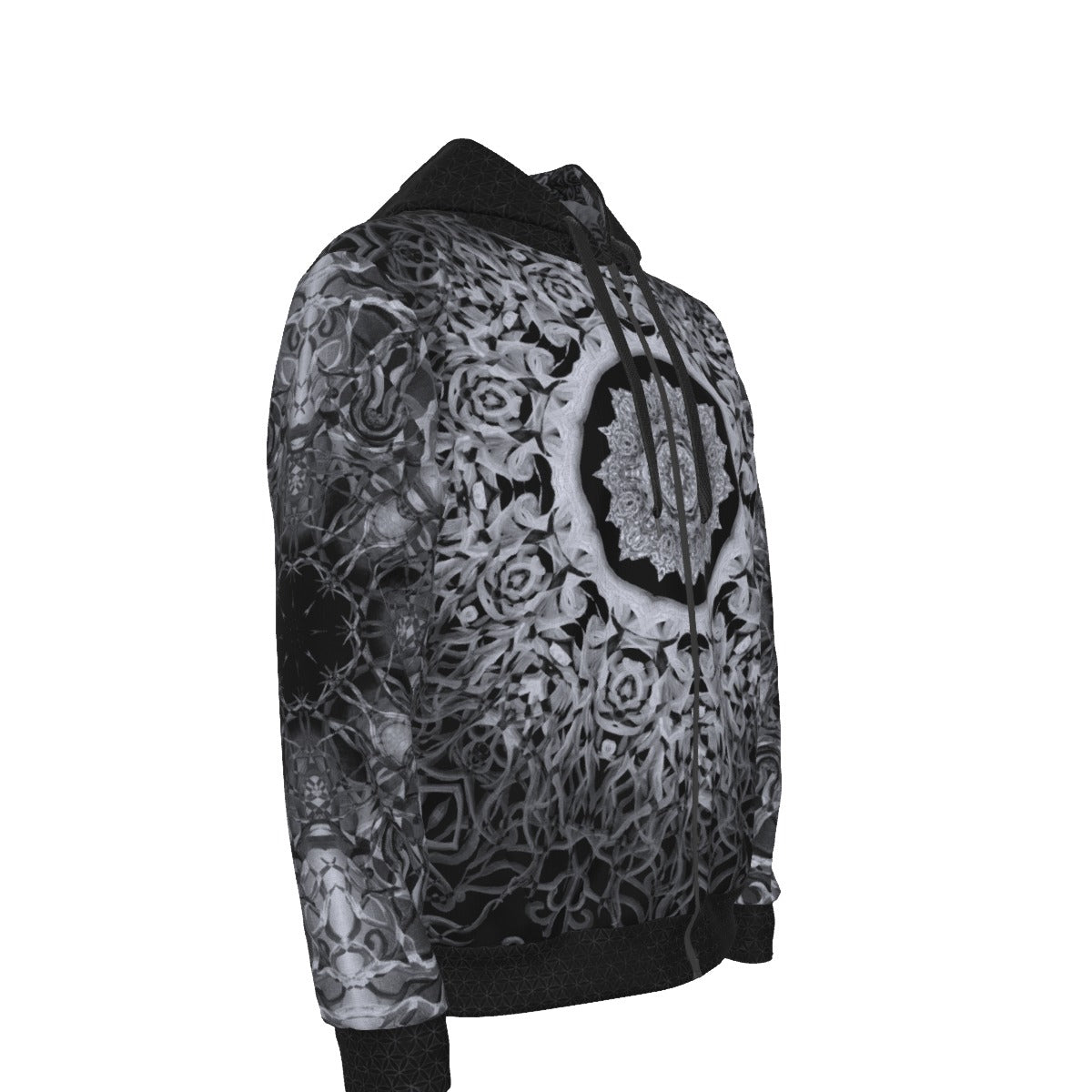 Black Hole Sun Mandala Premium Zip Hoodie