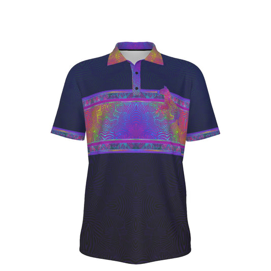 Rainbow Zebra Stretch Polo Golf Shirt