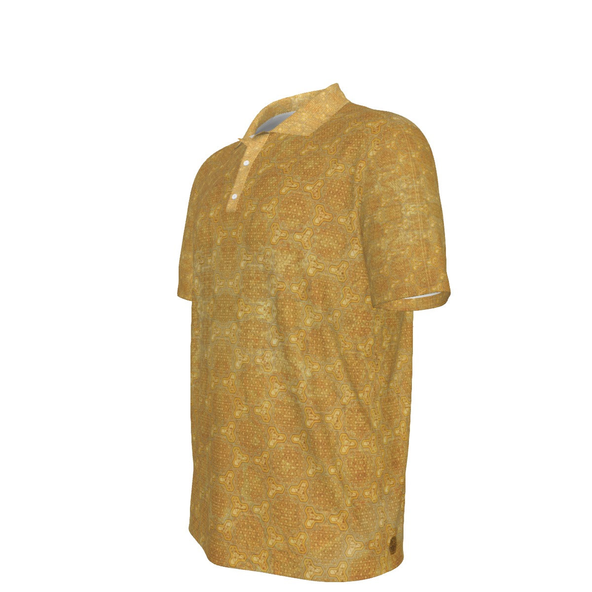 Metatron's Cube Tan Stretch Polo Golf Shirt