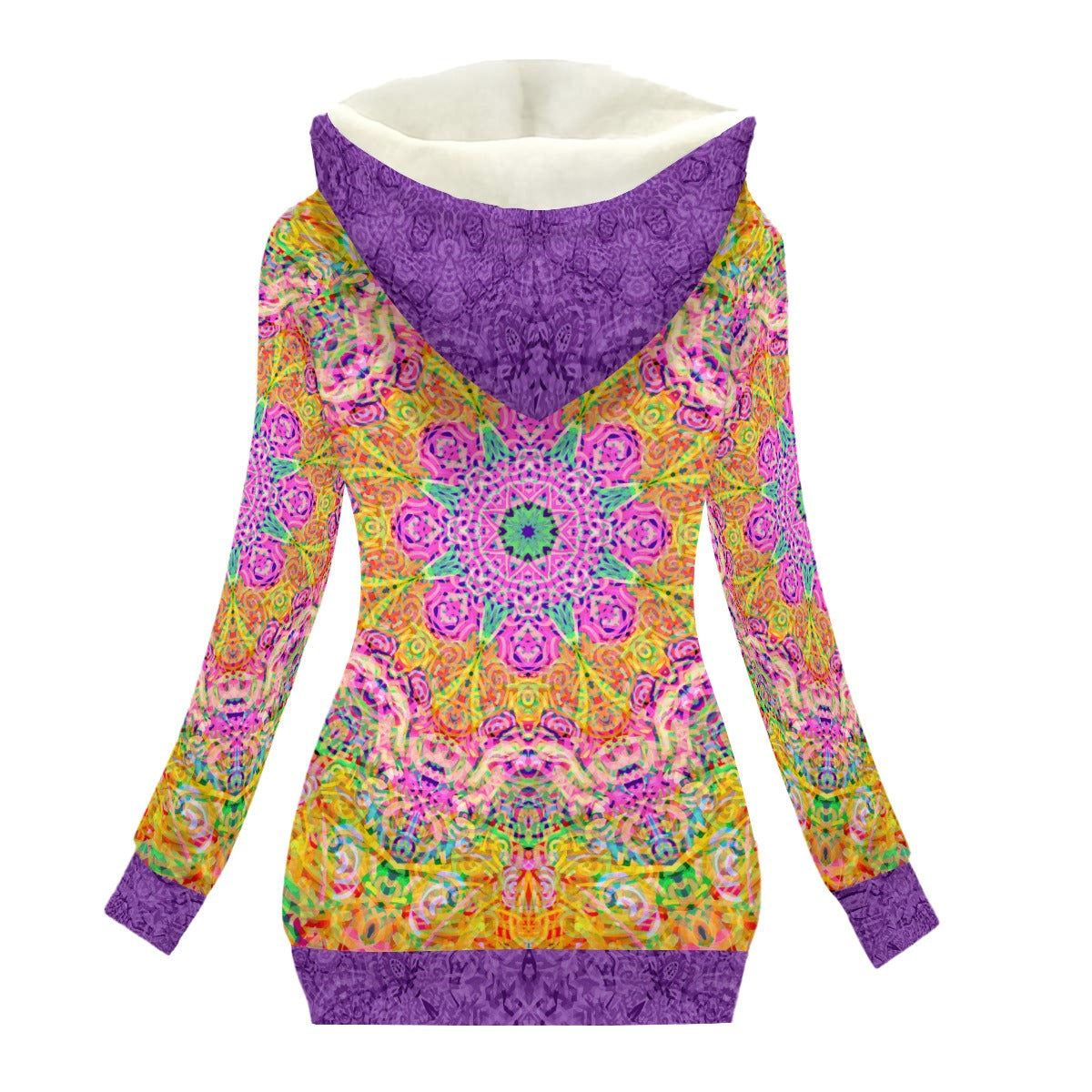 Psychedelic String Theory Women's Hooded Jacket with Fleece Lining