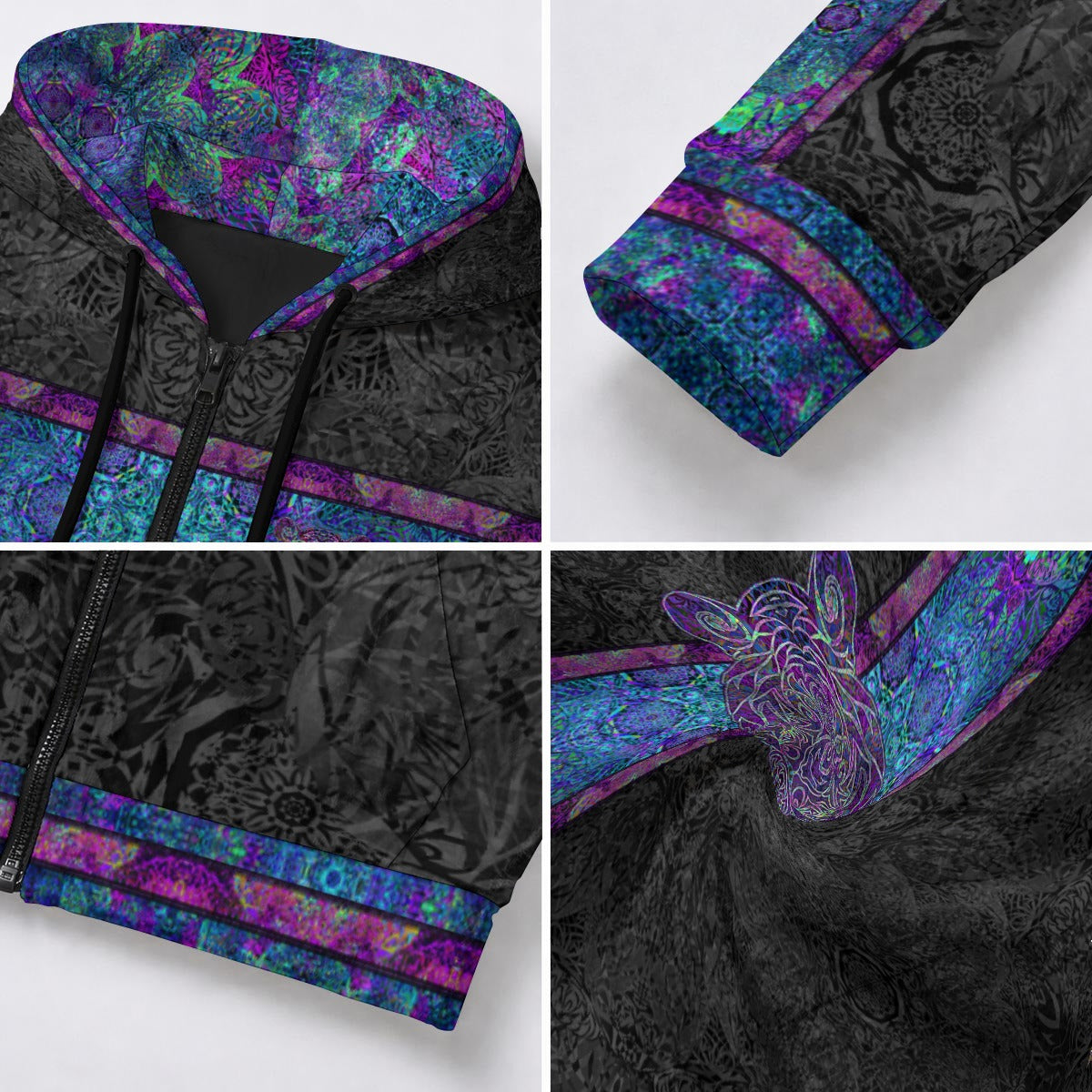 Visionary Tiger Crushed Velvet Zip Hoodie
