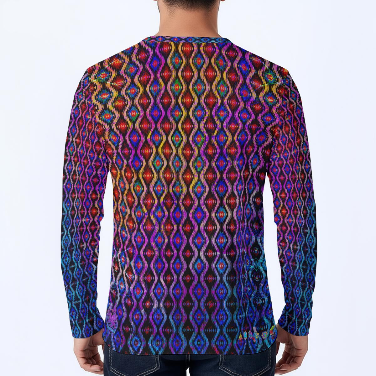 Navajo Sunset Long-Sleeve Henley Shirt