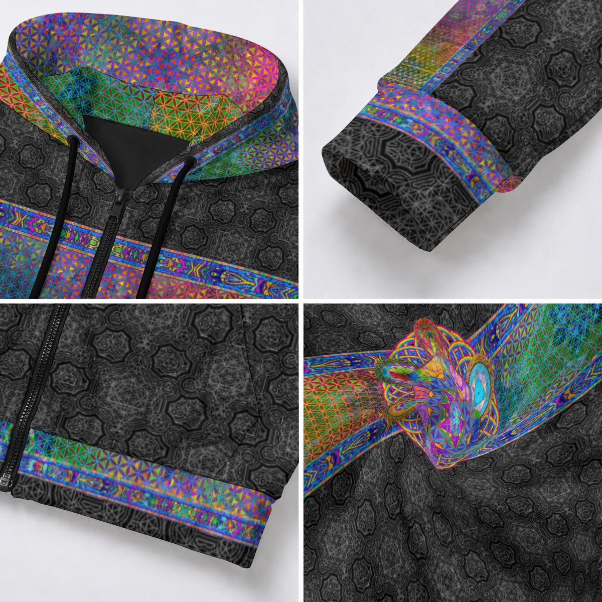 Chakra Awakening Crushed Velvet Zip Hoodie