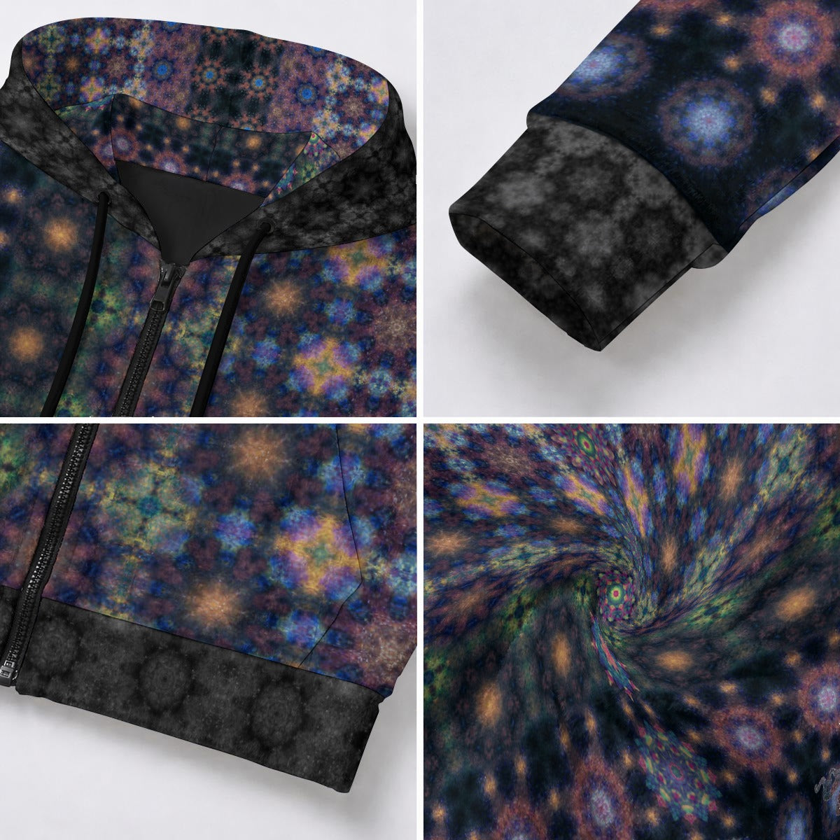 Cosmic Coral Crushed Velvet Zip Hoodie