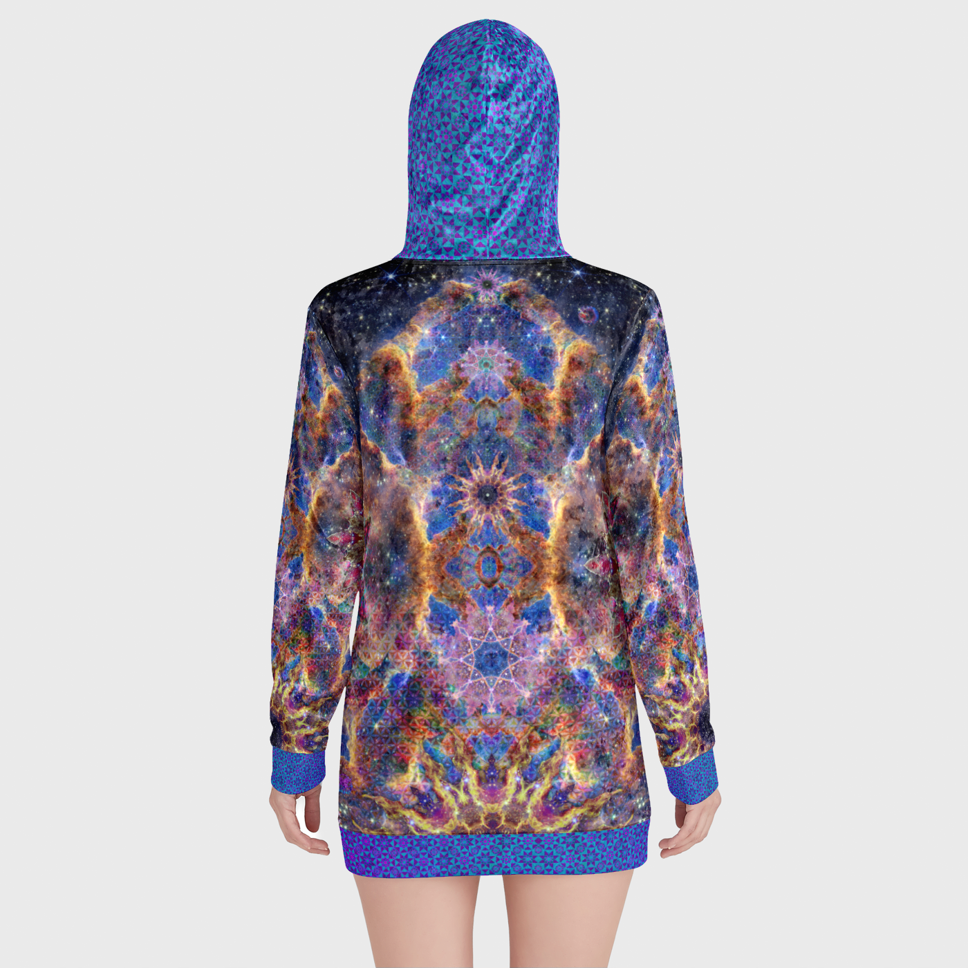 Pillars of Creation Crushed Velvet Hoodie Dress