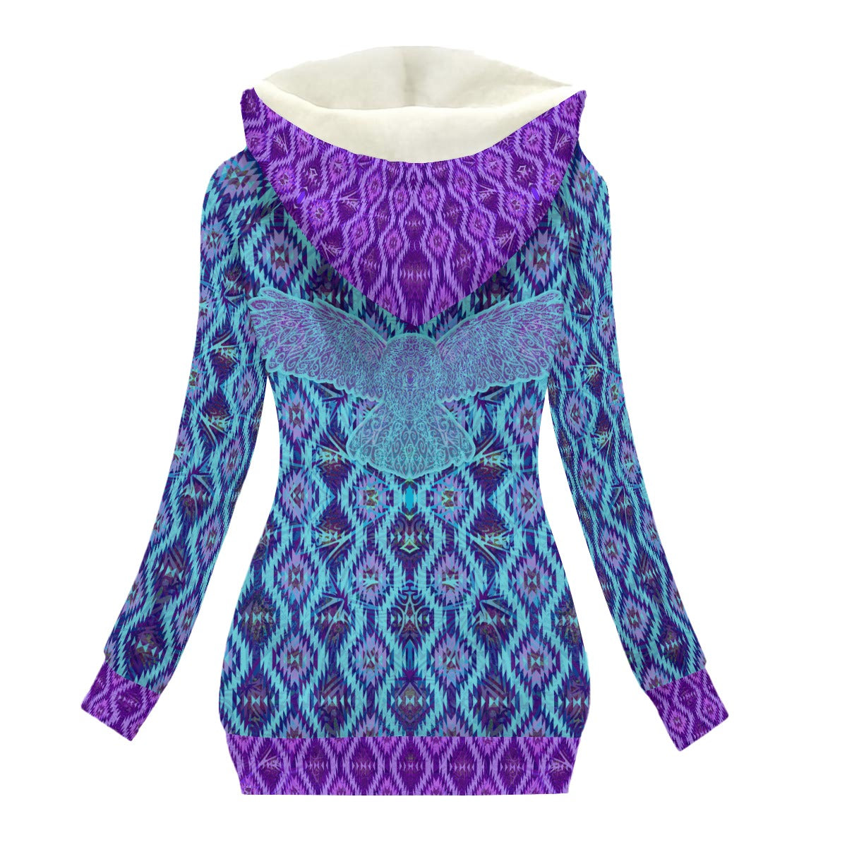 Navajo Owl Medicine Women's Hooded Jacket with Fleece Lining