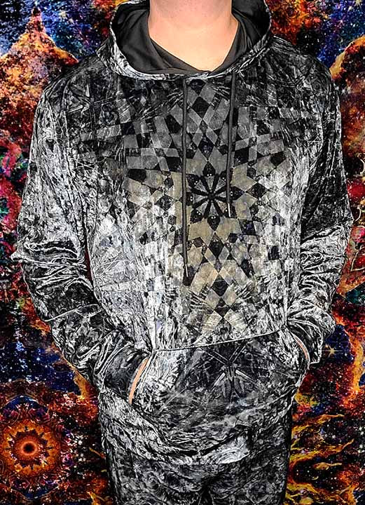 Obsidian Stars Crushed Velvet Hoodie