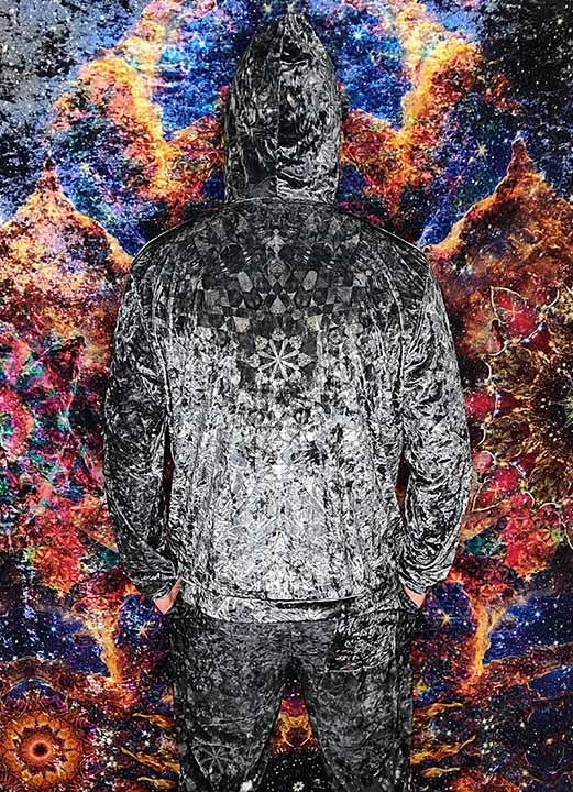 Obsidian Stars Crushed Velvet Hoodie