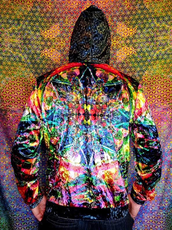 Heart Chakra Mandala Crushed Velvet Hoodie