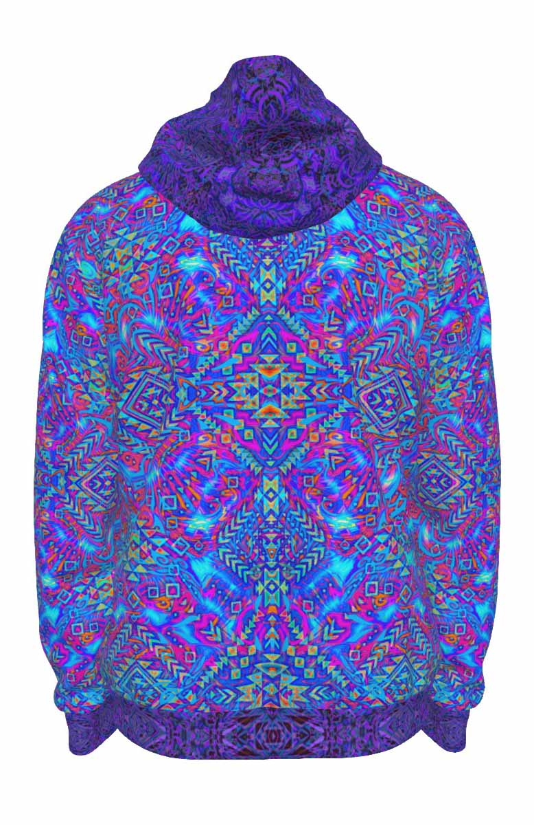 Psychedelic Azul Aztec Premium Zip Hoodie