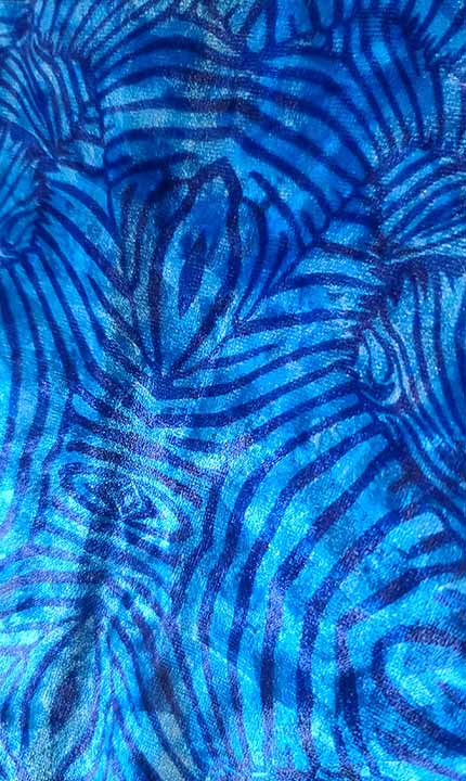 Aqua Zebra Ripple Crushed Velvet Jogger Pants