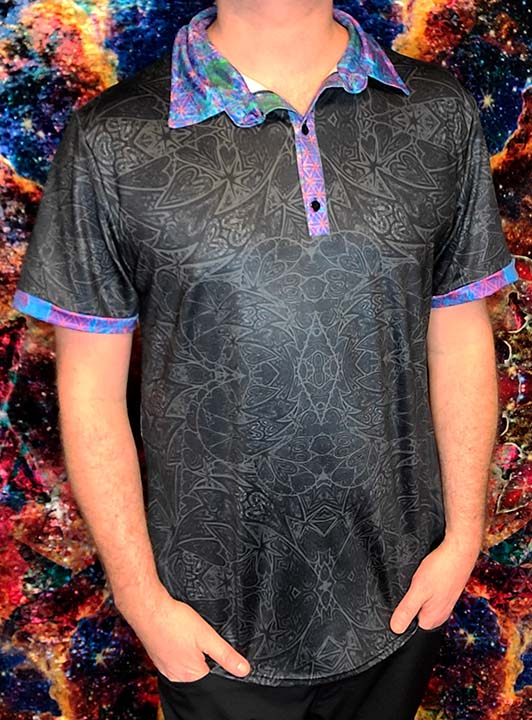Chakra Hearts Stretch Polo Golf Shirt