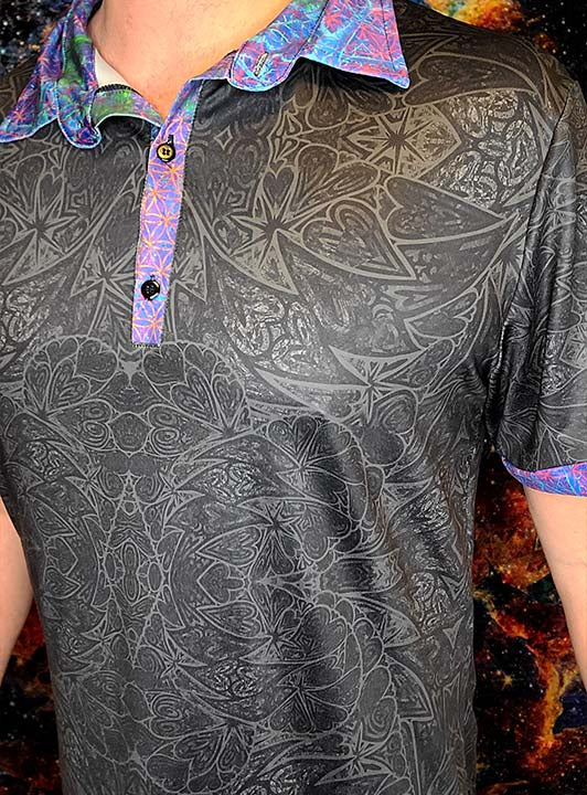 Chakra Hearts Stretch Polo Golf Shirt