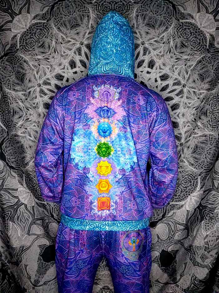 Purple Chakra Awakening Premium Zip Hoodie
