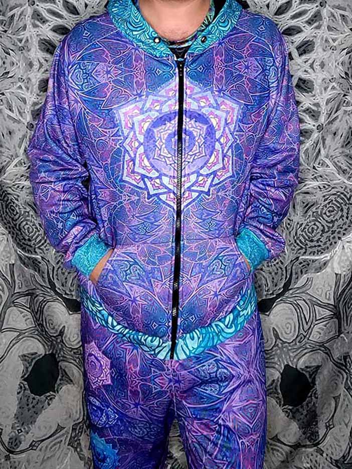 Purple Chakra Awakening Premium Zip Hoodie