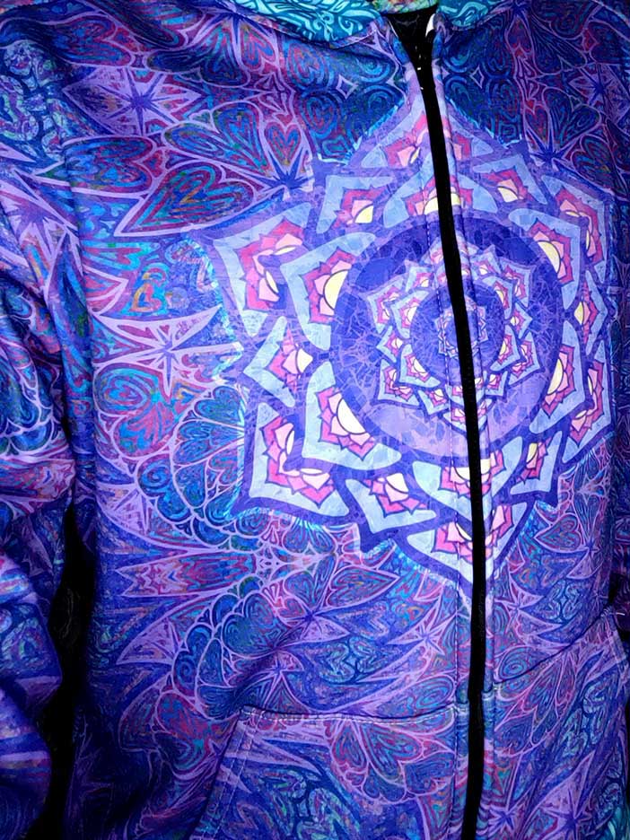 Purple Chakra Awakening Premium Zip Hoodie