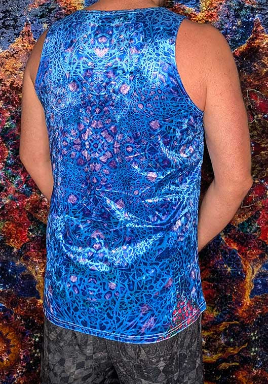 Aquamarine Giraffe Crushed Velvet Tank Top