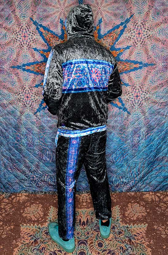 13 Point Bolt Crushed Velvet Zip Hoodie