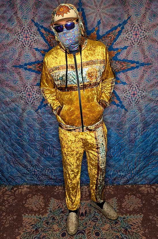 Golden Tetrahedron Crushed Velvet Zip Hoodie
