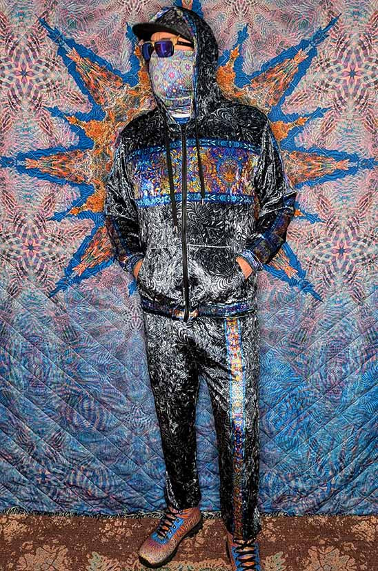 Torus Energy Field Crushed Velvet Zip Hoodie