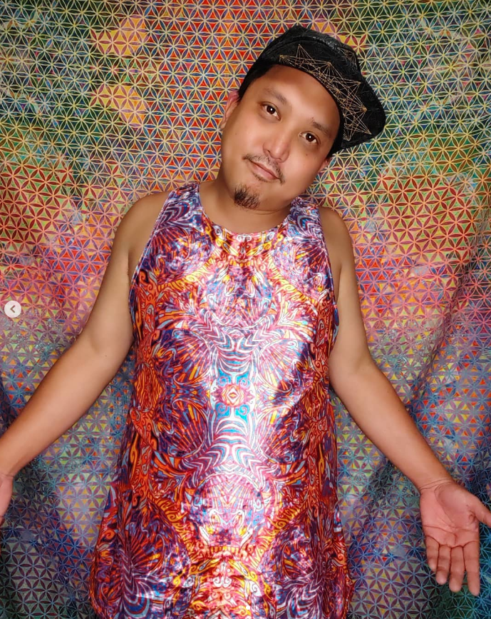 Ultraviolet Energy Torus Crushed Velvet Tank Top