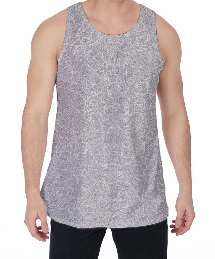 White Octopus Crushed Velvet Tank Top