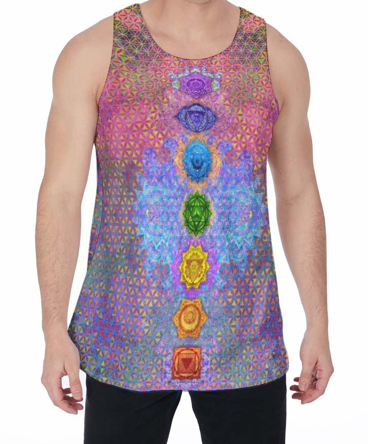 Chakra Rainbow Crushed Velvet Tank Top
