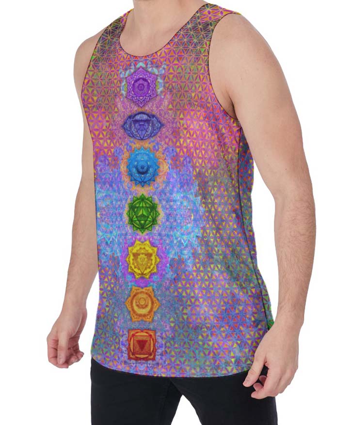 Chakra Rainbow Crushed Velvet Tank Top