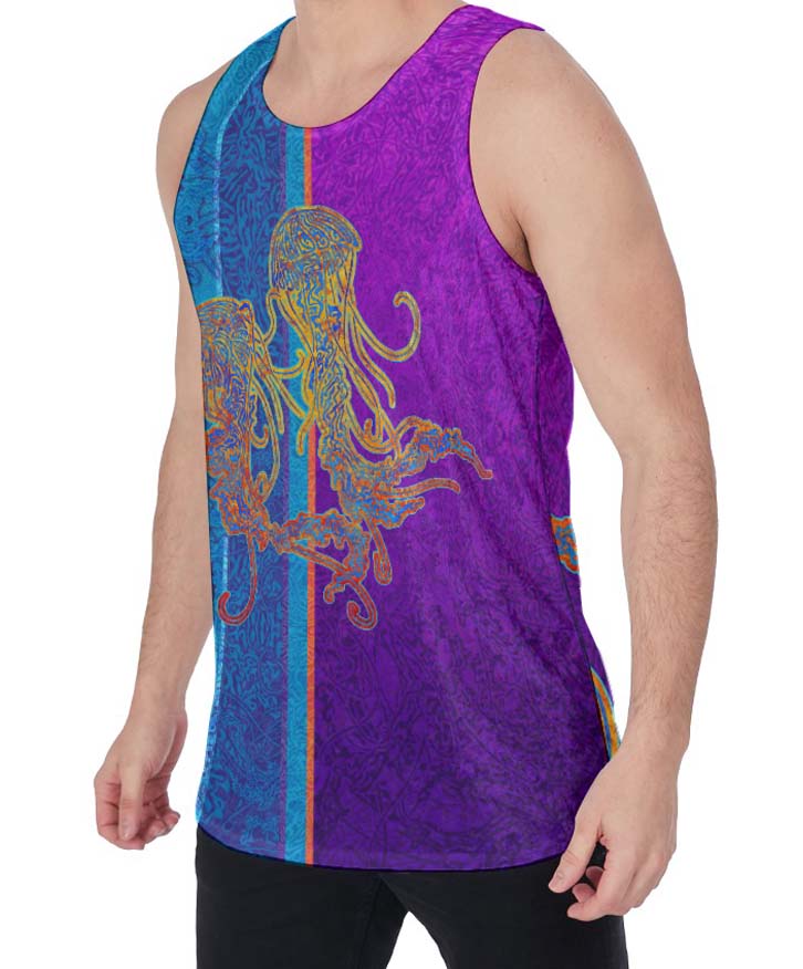Psychedelic Jellyfish Crushed Velvet Tank Top