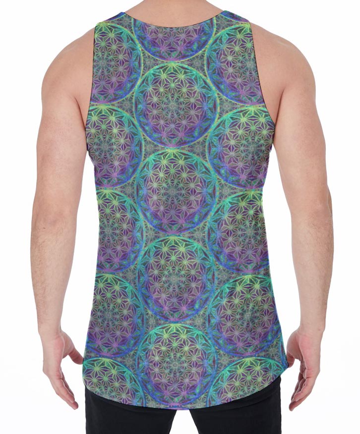Birth of a Flower Teal Crushed Velvet Tank Top