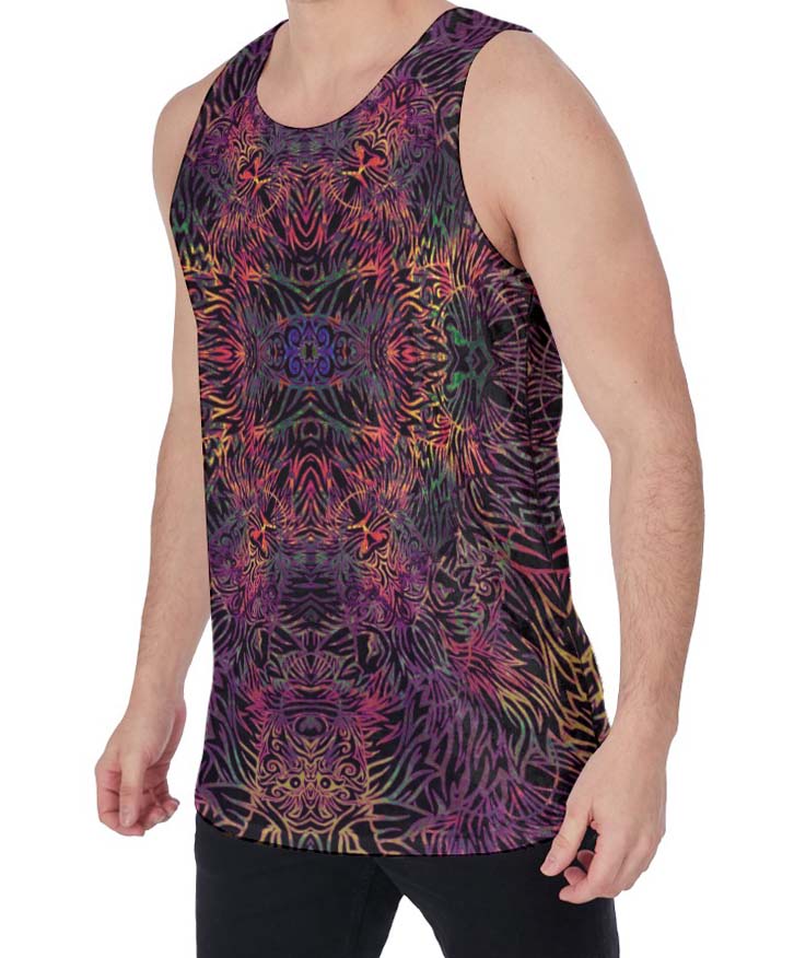 Tribal Lion Mandala Crushed Velvet Tank Top