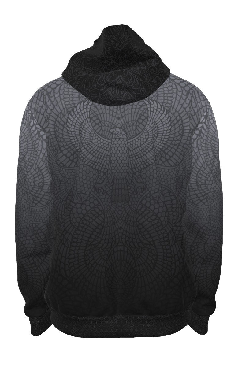 Falcon of Horus Gray Premium Zip Hoodie