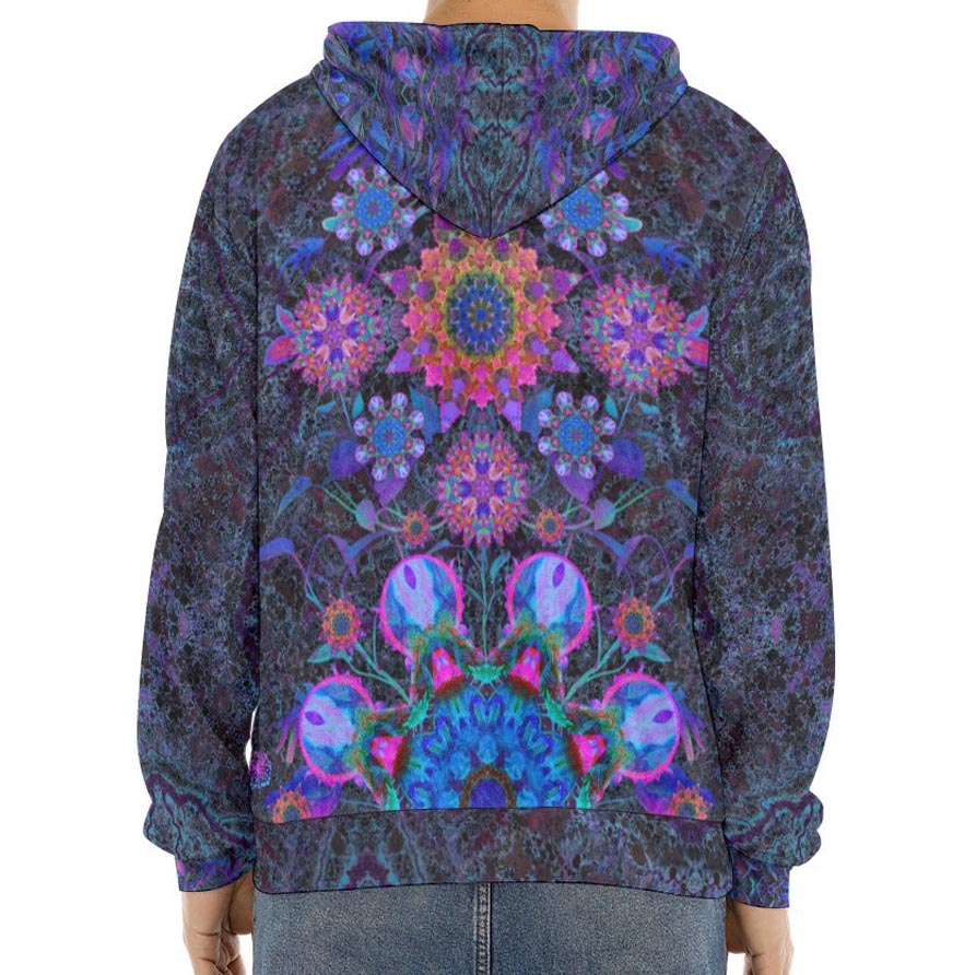Cosmic Flower Style 2 Crushed Velvet Hoodie