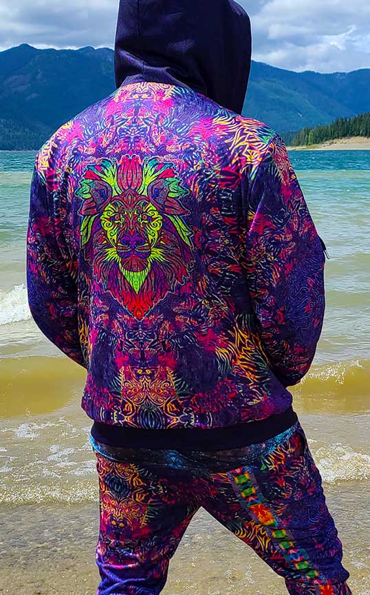 Tribal Lion Mandala Premium Zip Hoodie