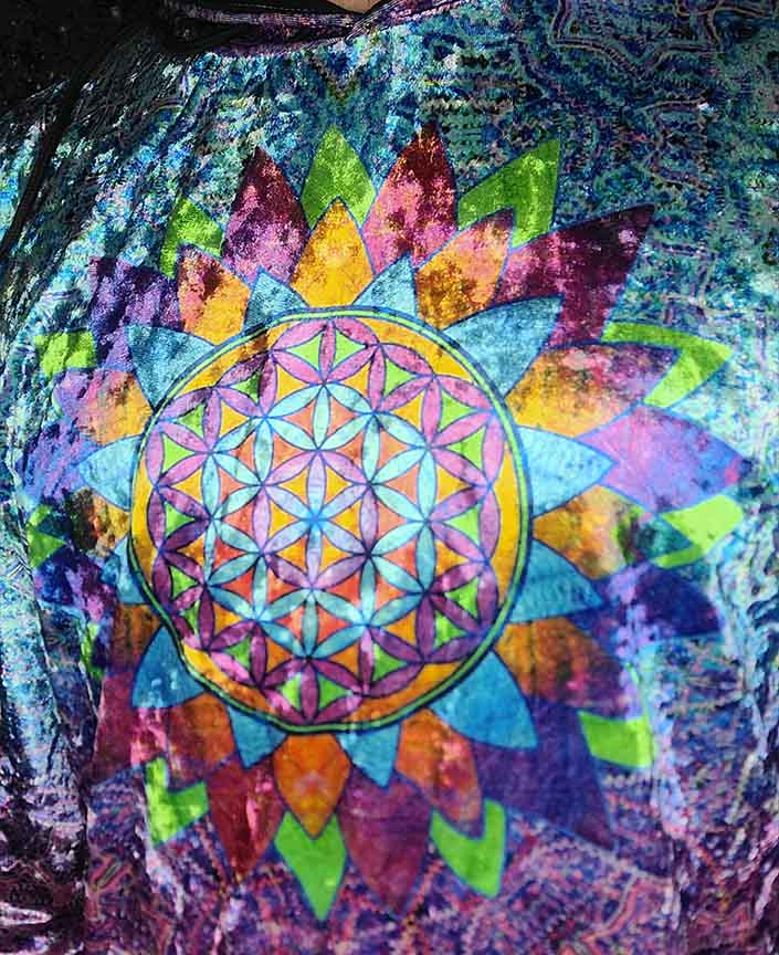 Lotus Flower of Life Crushed Velvet Hoodie