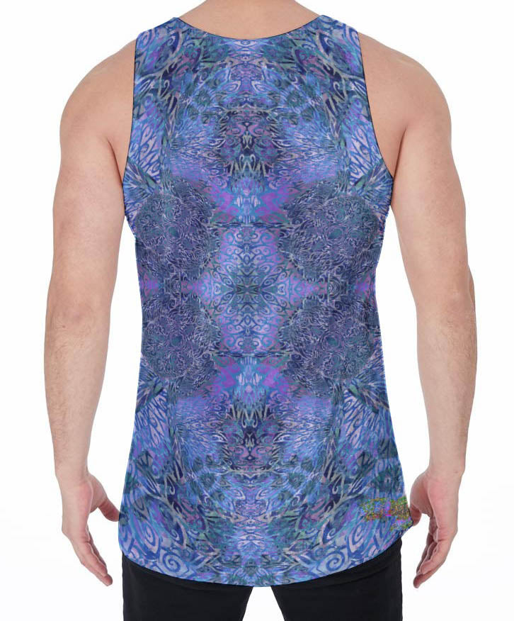 Periwinkle Owl Crushed Velvet Tank Top