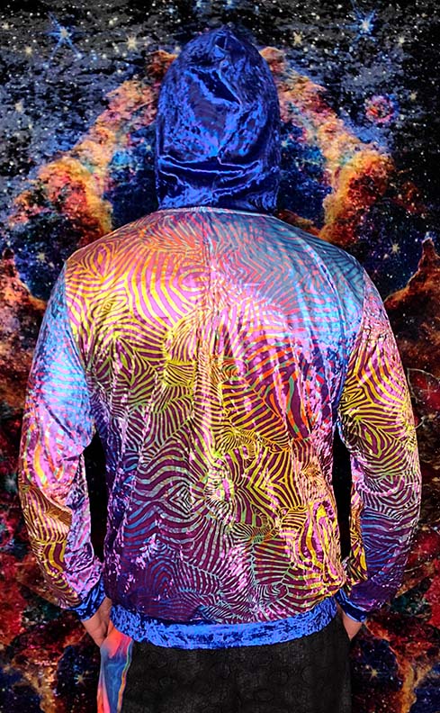 Rainbow Zebra Crushed Velvet Hoodie